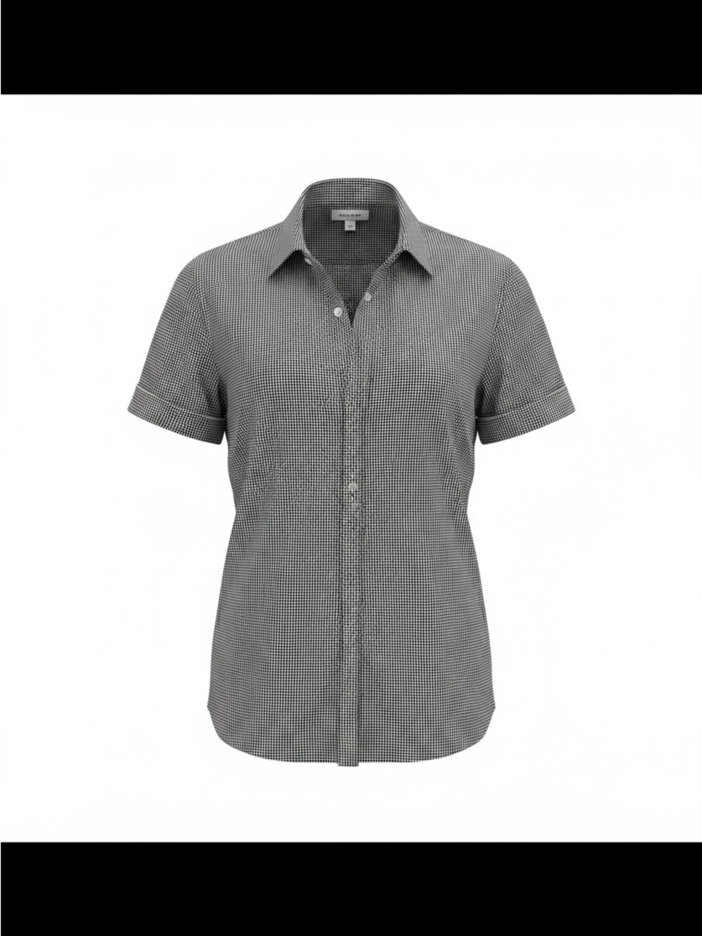 Calvin Klein Black & White Gingham Short Sleeve Button-Up Shirt